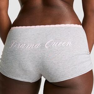 PINK Victoria's Secret Gray Boyshorts with Pink Trim